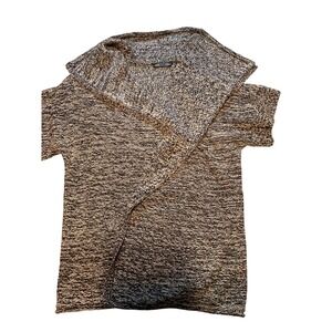 ZoZo Womens Knit Cardigan‎ Sweater Top Marled Tan Black Size L